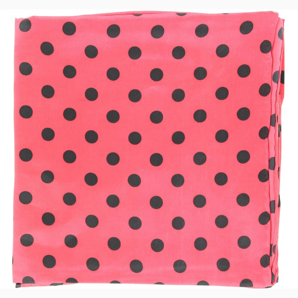 Red And Black Polka Dot Silk Wild Rag