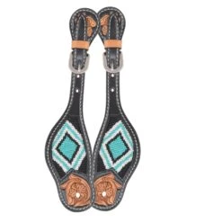 Oxbow Two Toned Leather And Beaded Spur Straps