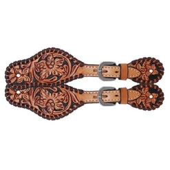 Kids Floral Tooled Spur Straps