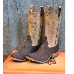 Rios Nicotine Full Quill Ostrich Boots