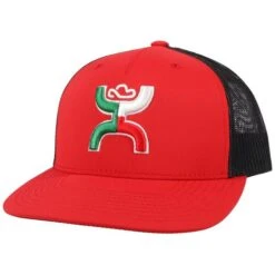 Hooey Mid Profile Boquillas Red/Black Cap-Mexico Flag Colored Patch