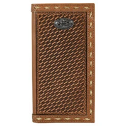 Justin Basket Weave Tooled Wallet
