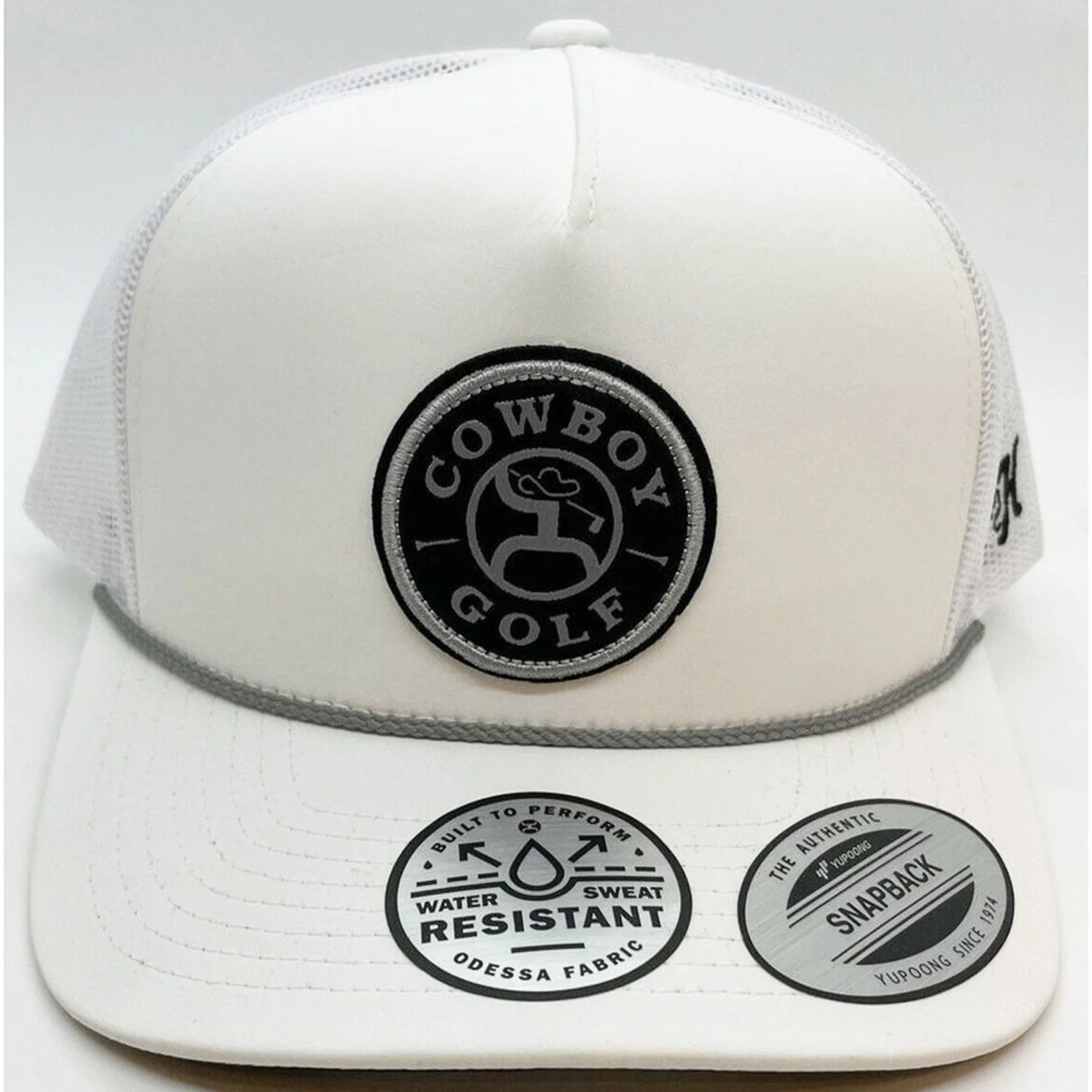 Hooey High Profile White Cap-Cowboy GOLF Patch