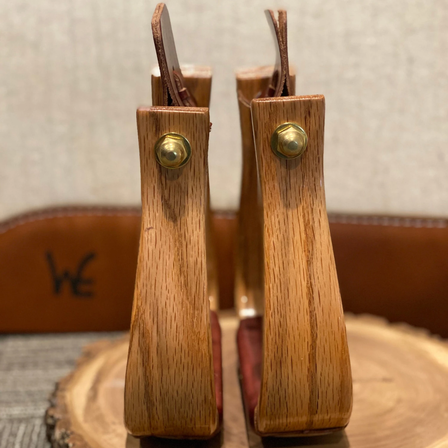 Nettles Stirrups 2" Oversized Flatbottom Varnish Finish - Image 3