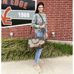 American Darling Leopard Tooled Large Bag