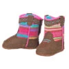 Infant Brown And Pink Aztec Camilla Baby Boots
