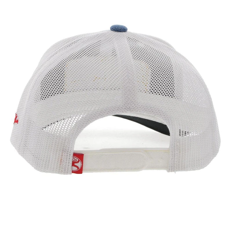 Hooey YOUTH Denim/White Cap-Red Cactus Ropes Patch - Image 3