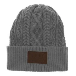 Hooey Ladies Beanie Grey W/ Brown Mercantile Patch