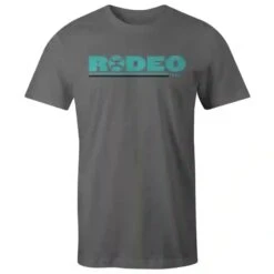 Hooey Grey Tee With Turquoise Rodeo Logo