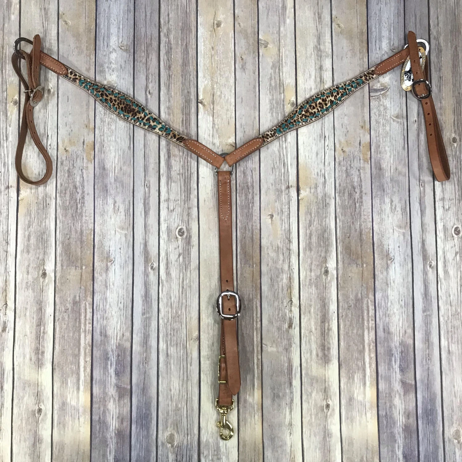 San Saba Cheetah And Turquoise Breast Collar