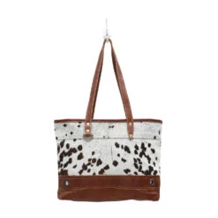 White And Black Hide Leather Purse