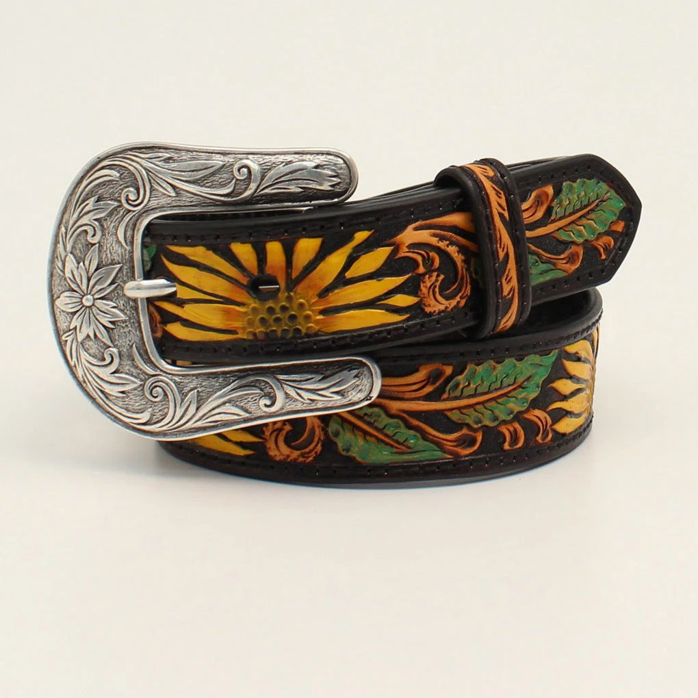 Nocona Girl's Sunflower Tooled Belt -