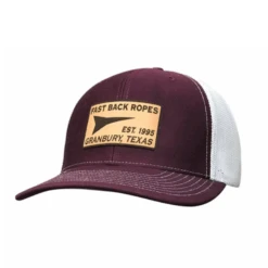 Fast Back Maroon/White Cap W/Leather Logo Patch