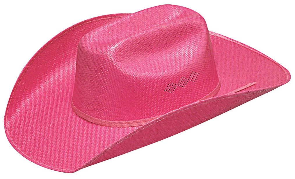 Kids Hot Pink Straw Hat