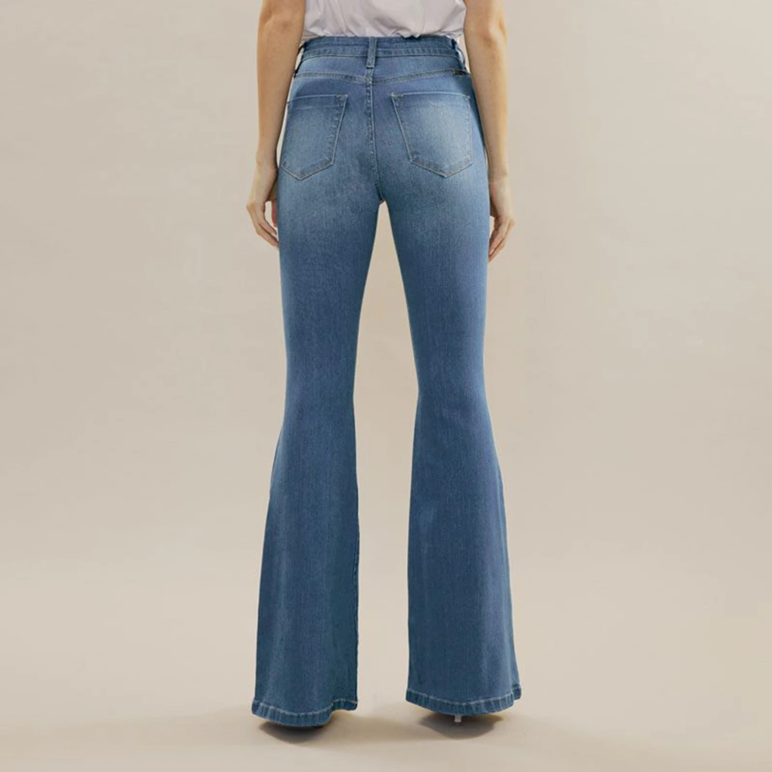 Kancan Medium Washed High Rise Super Flare Jeans - Image 3