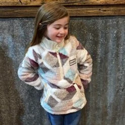 Hooey Youth Cream Print Fleece Pullover