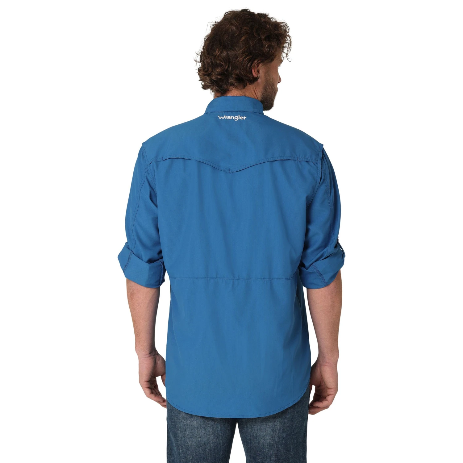 Wrangler Men's Solid High Tide Blue Shirt - Image 3