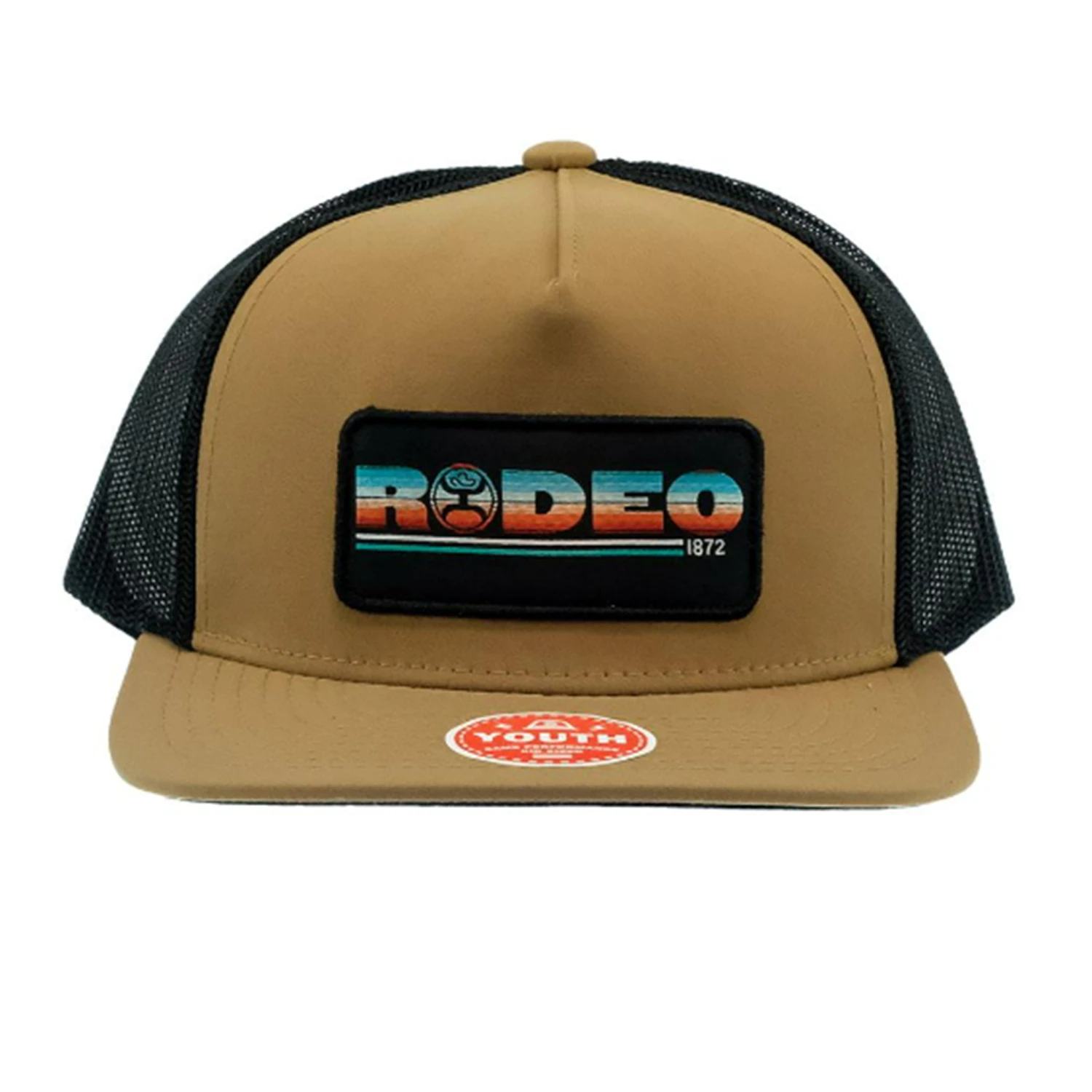 Hooey Youth Tan/Black Cap-Serape Rodeo Patch